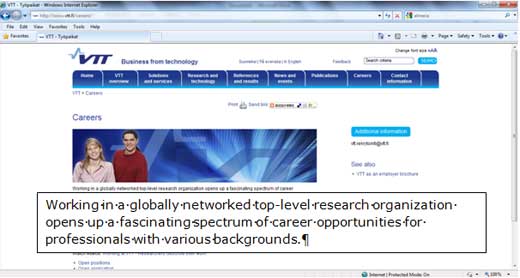 career opportunities at VTT