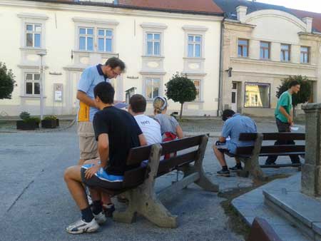 One of outdoor activities: cipher game around Počátky town