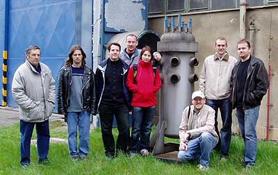 Czech YG members assembled in front of the Škoda JS