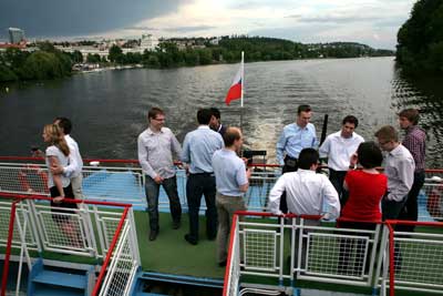 boat trip by night on Vltava River 