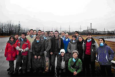 Spanish JJNN delegation close to Chernobyl reactors 5 & 6