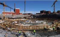 Situation on site looking at the basemat of the reactor building 