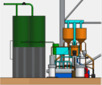 Technology line for the disposal of liquid radioactive and hazardous waste