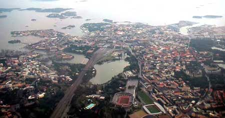 Helsinki from Plane