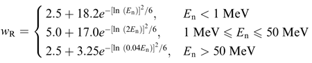 Radiation weighting factors